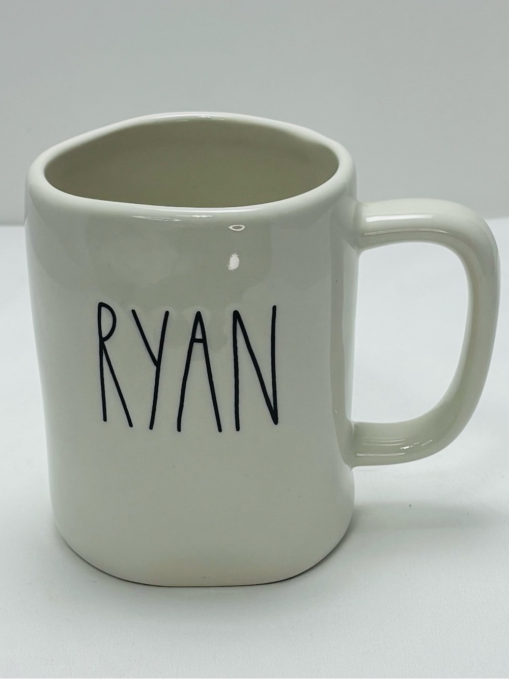 Personalized 'RYAN' Ceramic Mug in Light Cream